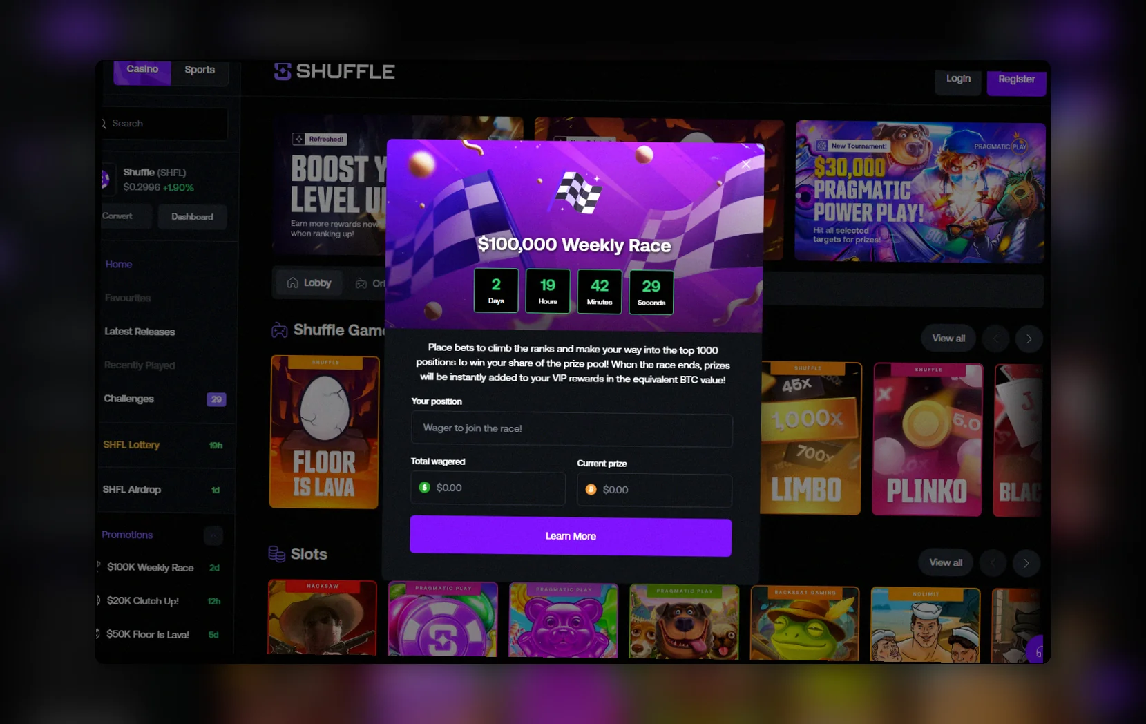 Shuffle Casino bonus Canada