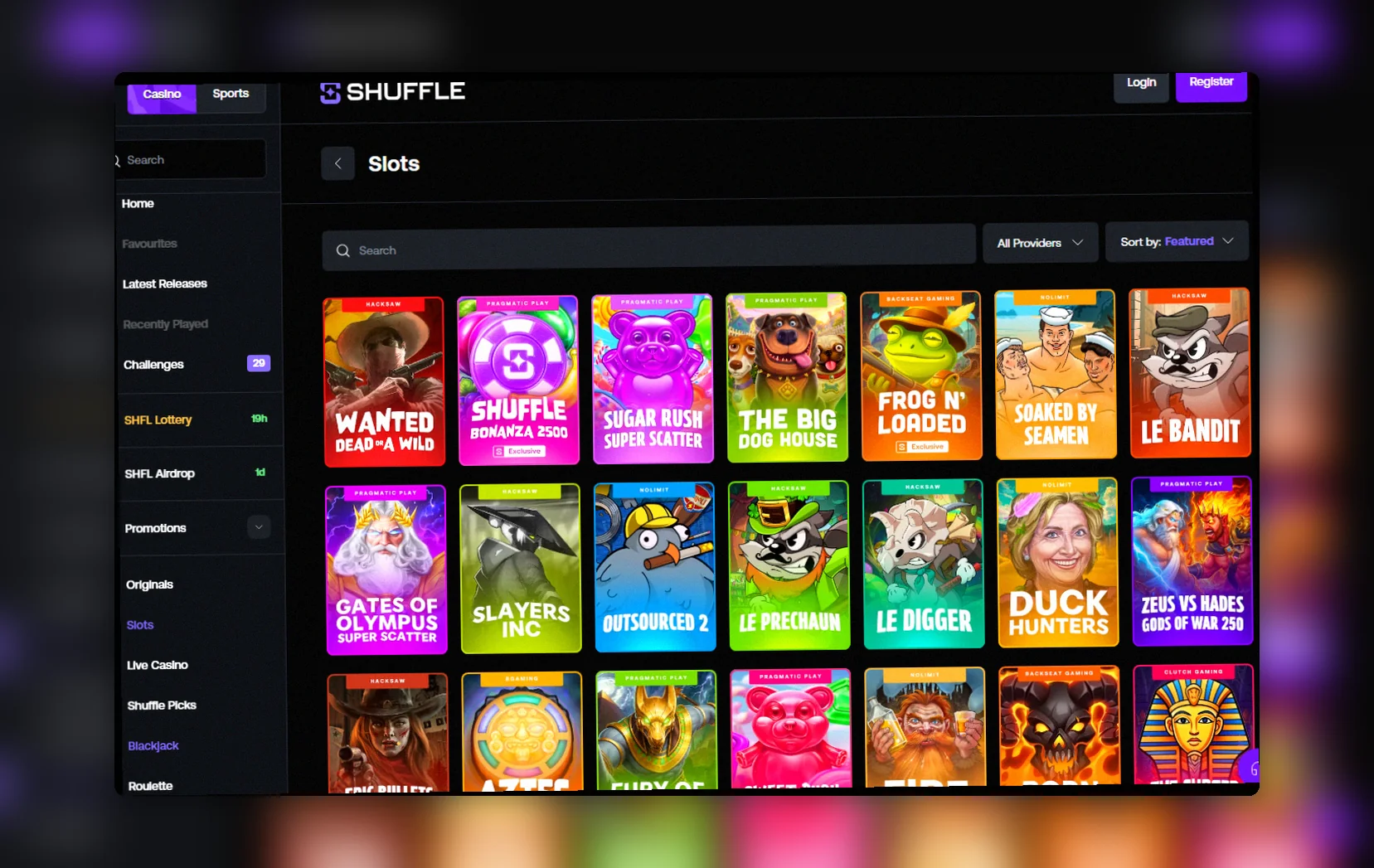 Shuffle Casino slots Canada
